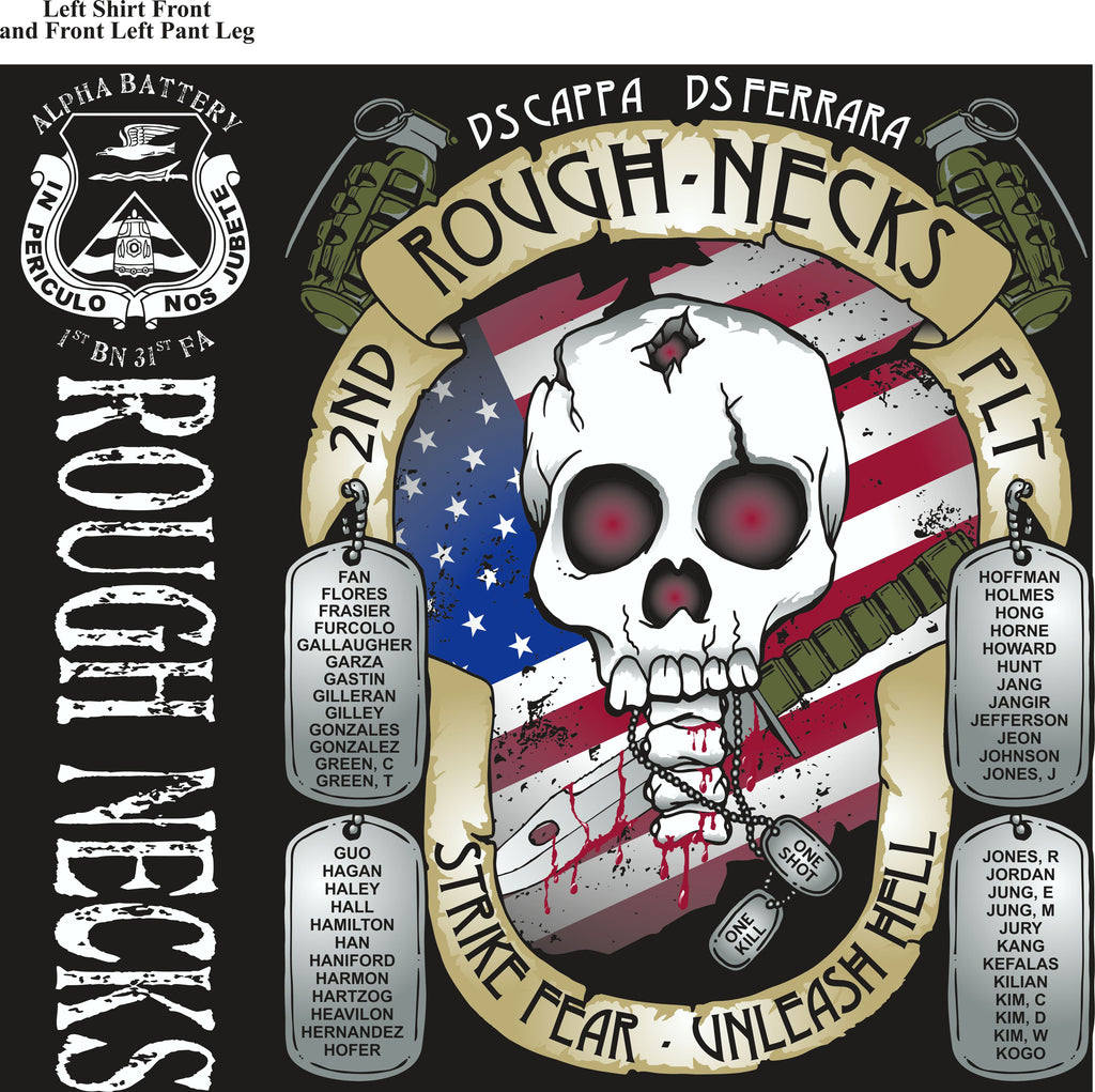 PLATOON SHIRTS (2nd generation print) ALPHA 1st 31st ROUGHNECKS AUG 2016
