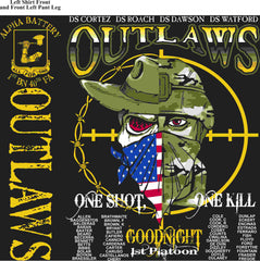 PLATOON SHIRTS (2nd generation print) ALPHA 1st 40th OUTLAWS JUNE 2016