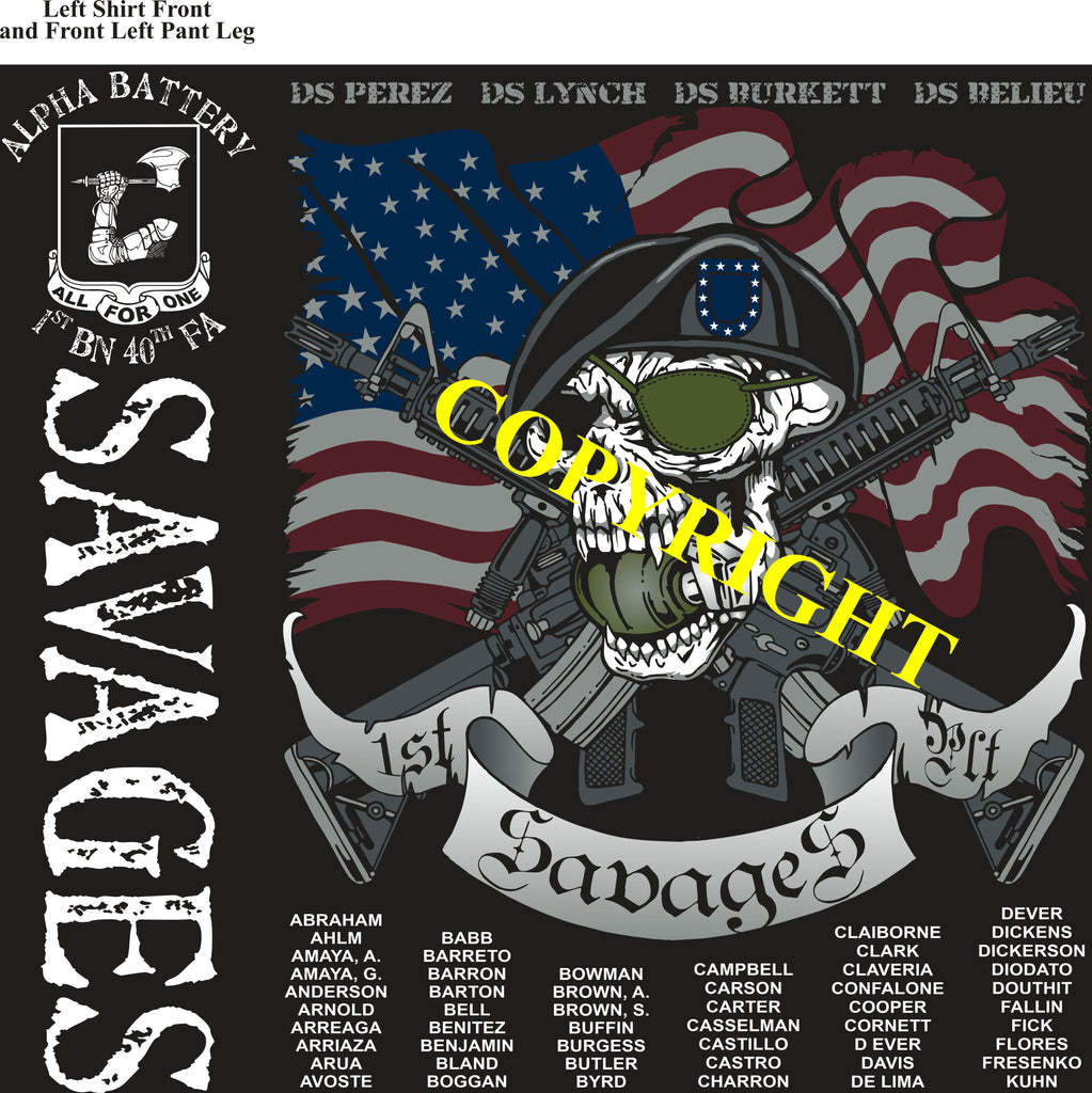 Platoon Shirts (2nd generation print) ALPHA 1st 40th SAVAGES MAR 2020