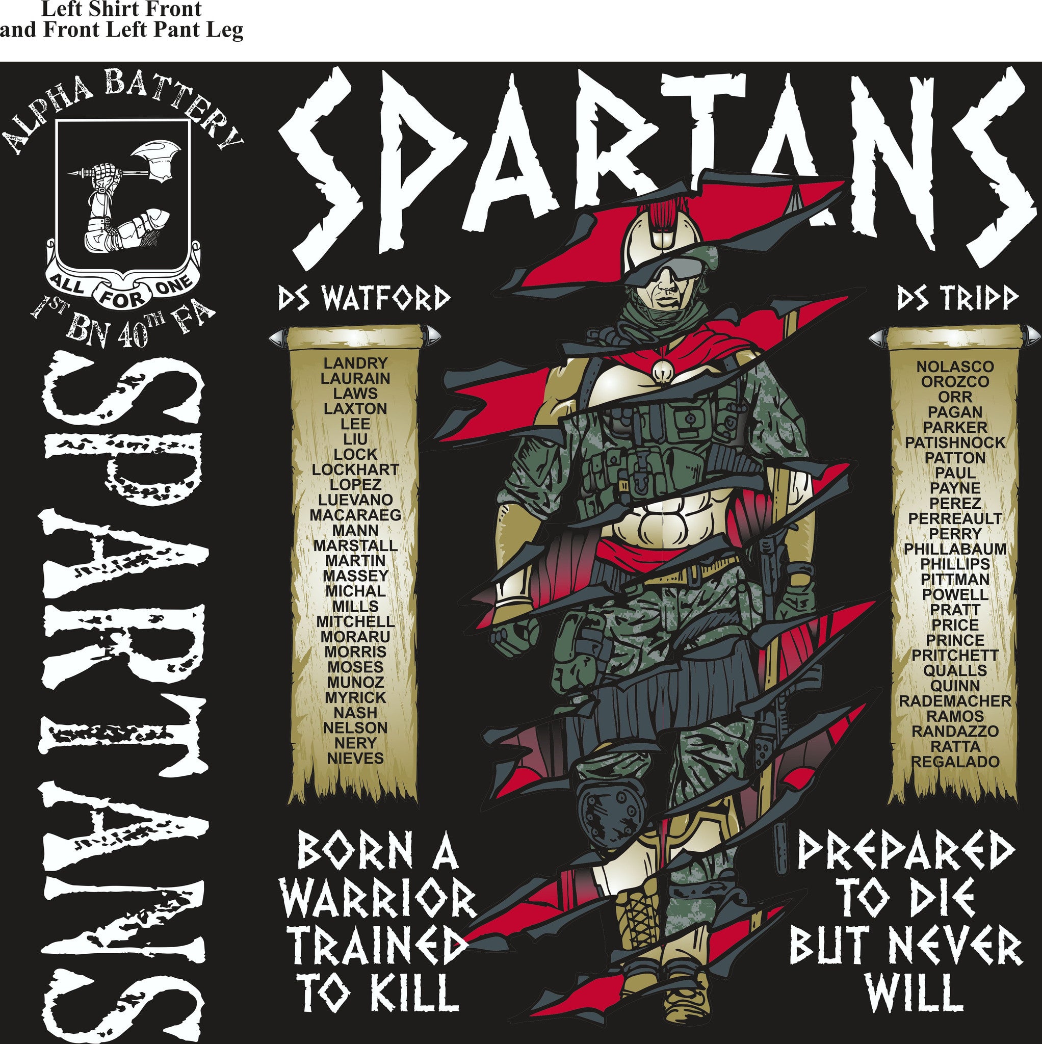 Platoon Shirts (digital) Alpha 1st 40th SPARTANS MAR 2015