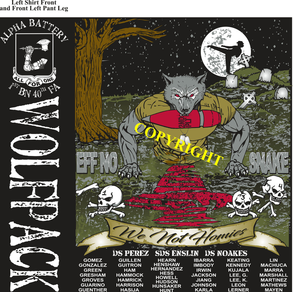 Platoon Shirts (2nd generation print) ALPHA 1st 40th WOLFPACK FEB 2019