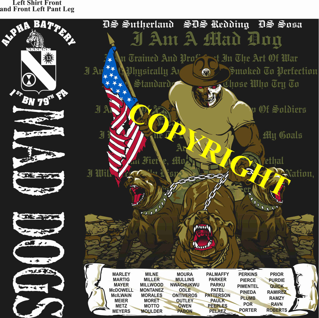 Platoon Shirts (2nd generation print) ALPHA 1st 79th MAD DOGS JULY 2019