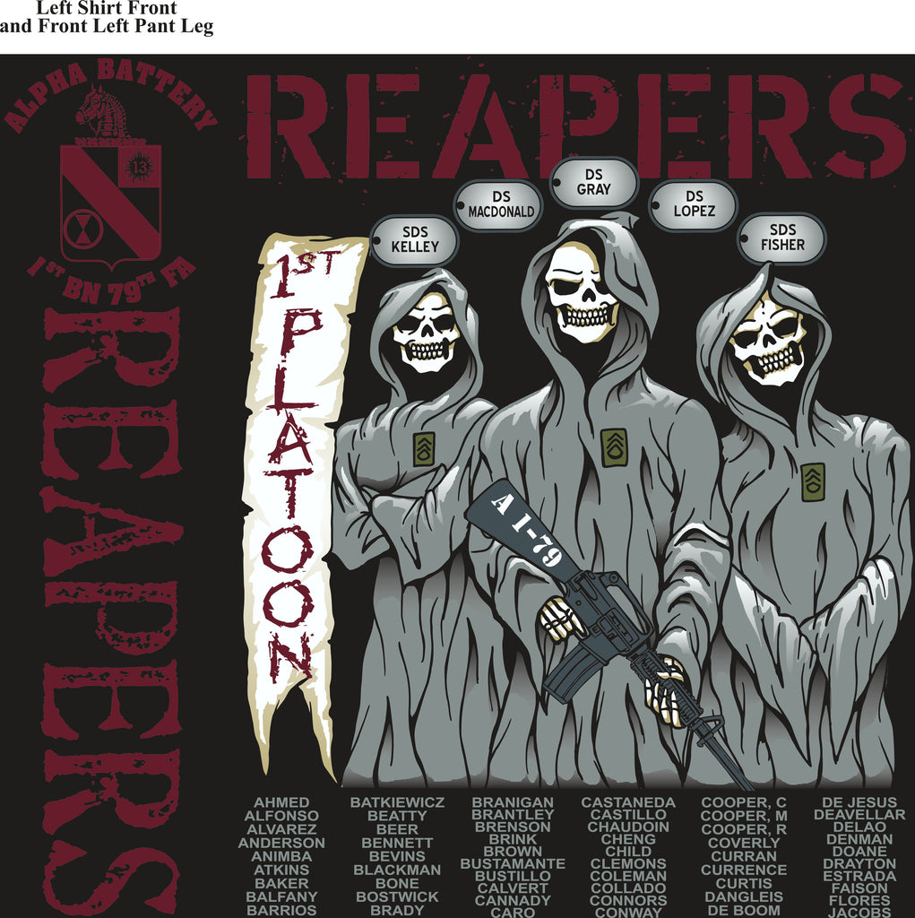 PLATOON SHIRTS (2nd generation print) ALPHA 1st 79th REAPERS SEPT 2016