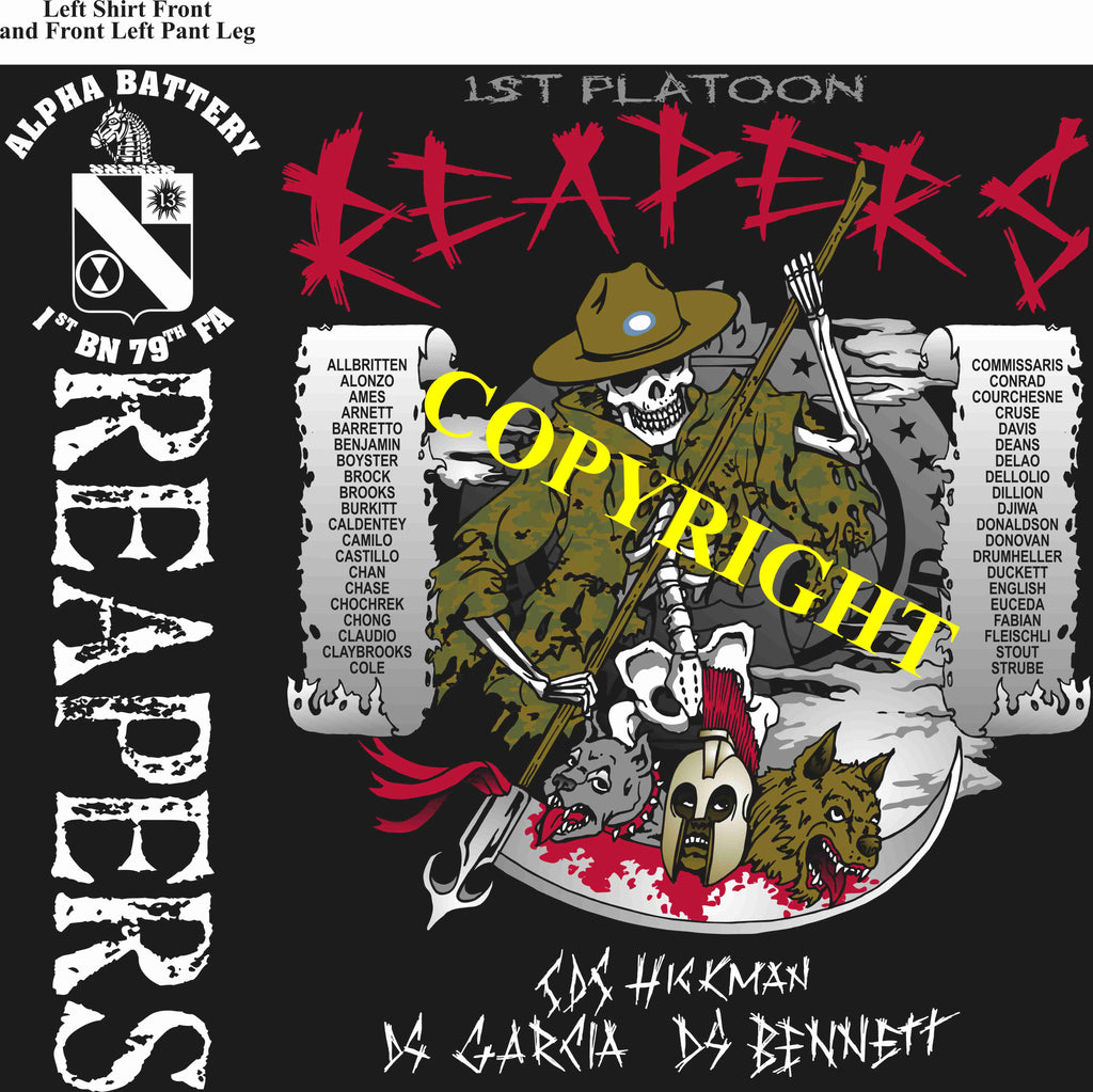Platoon Shirts (2nd generation print) ALPHA 1st 79th REAPERS JULY 2019