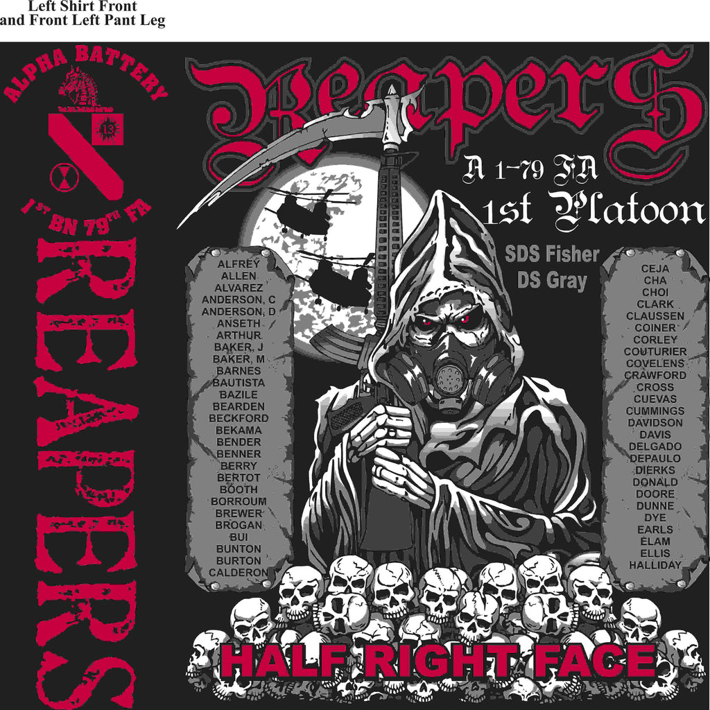 PLATOON SHIRTS (2nd generation print) ALPHA 1st 79th REAPERS JUNE 2016