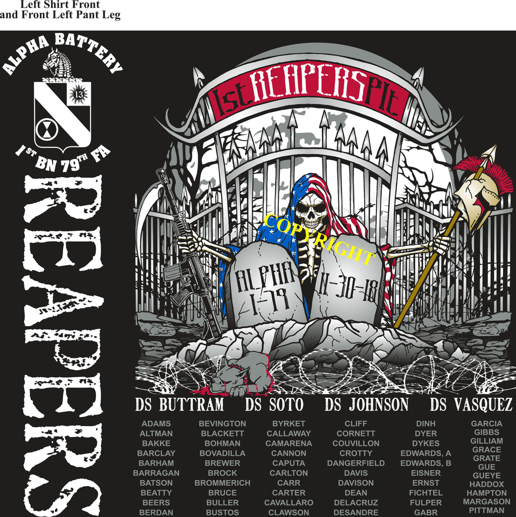 Platoon Shirts (2nd generation print) ALPHA 1st 79th REAPERS NOV 2018
