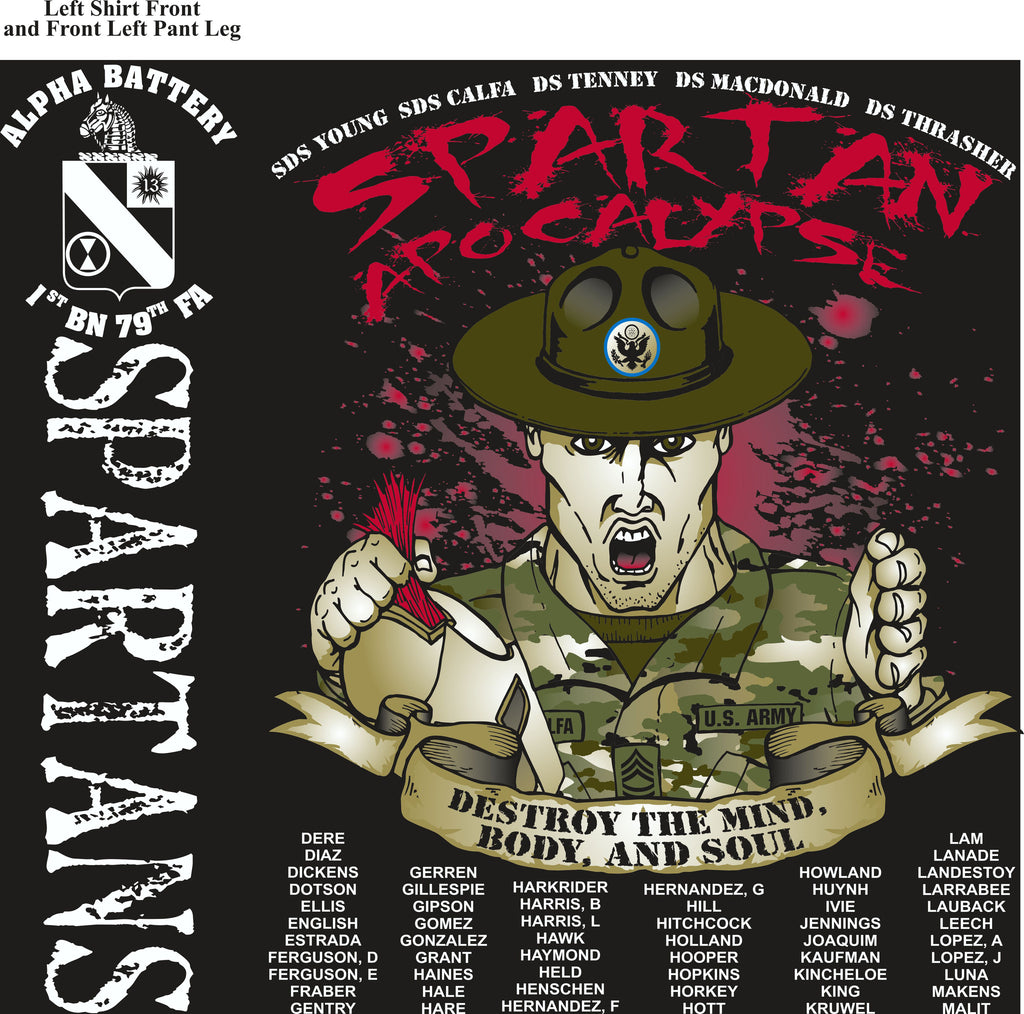 PLATOON SHIRTS (2nd generation print) Alpha 1st 79th SPARTANS MAR 2017