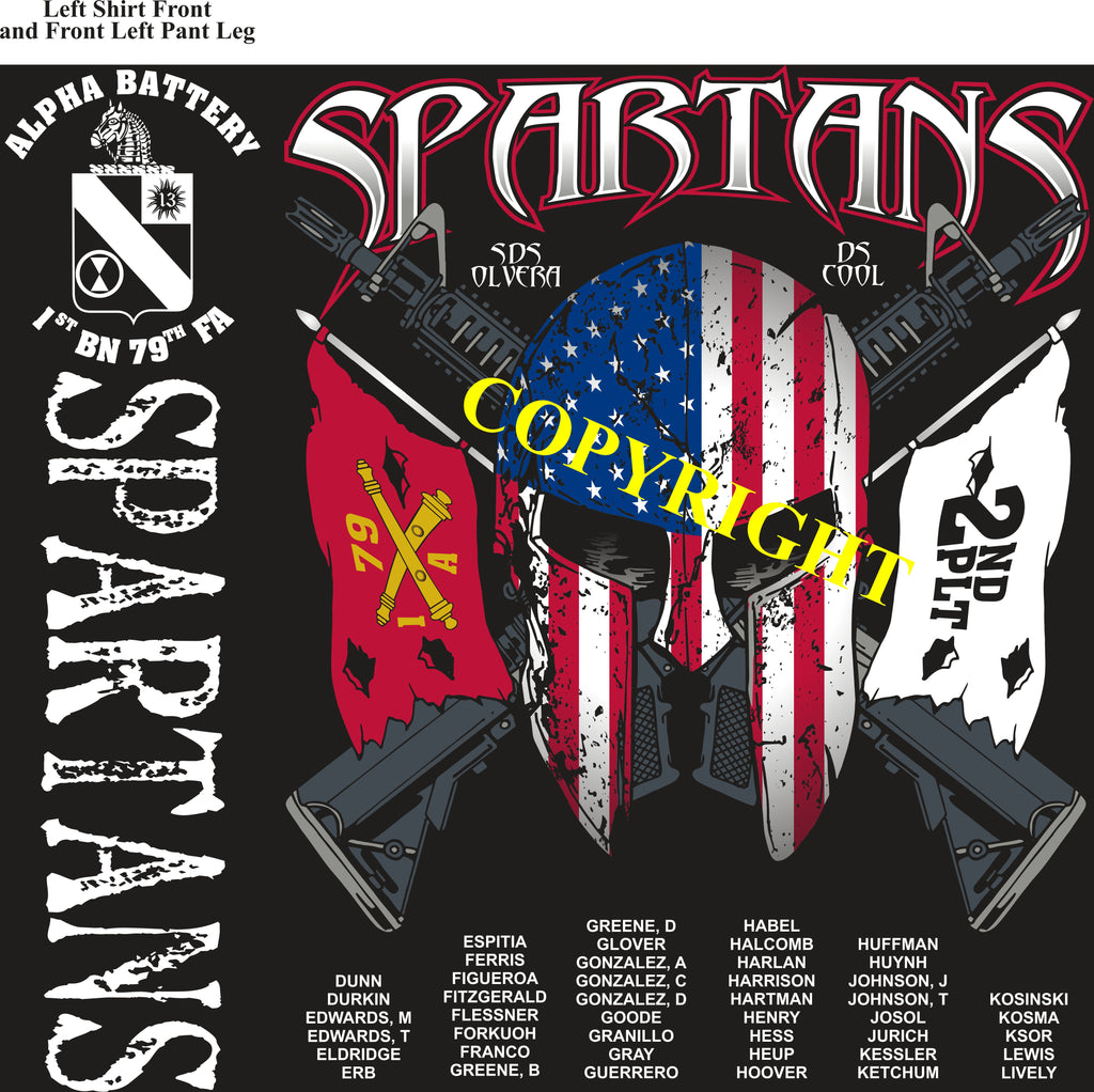 Platoon Shirts (2nd generation print) ALPHA 1st 79th SPARTANS MAR 2019