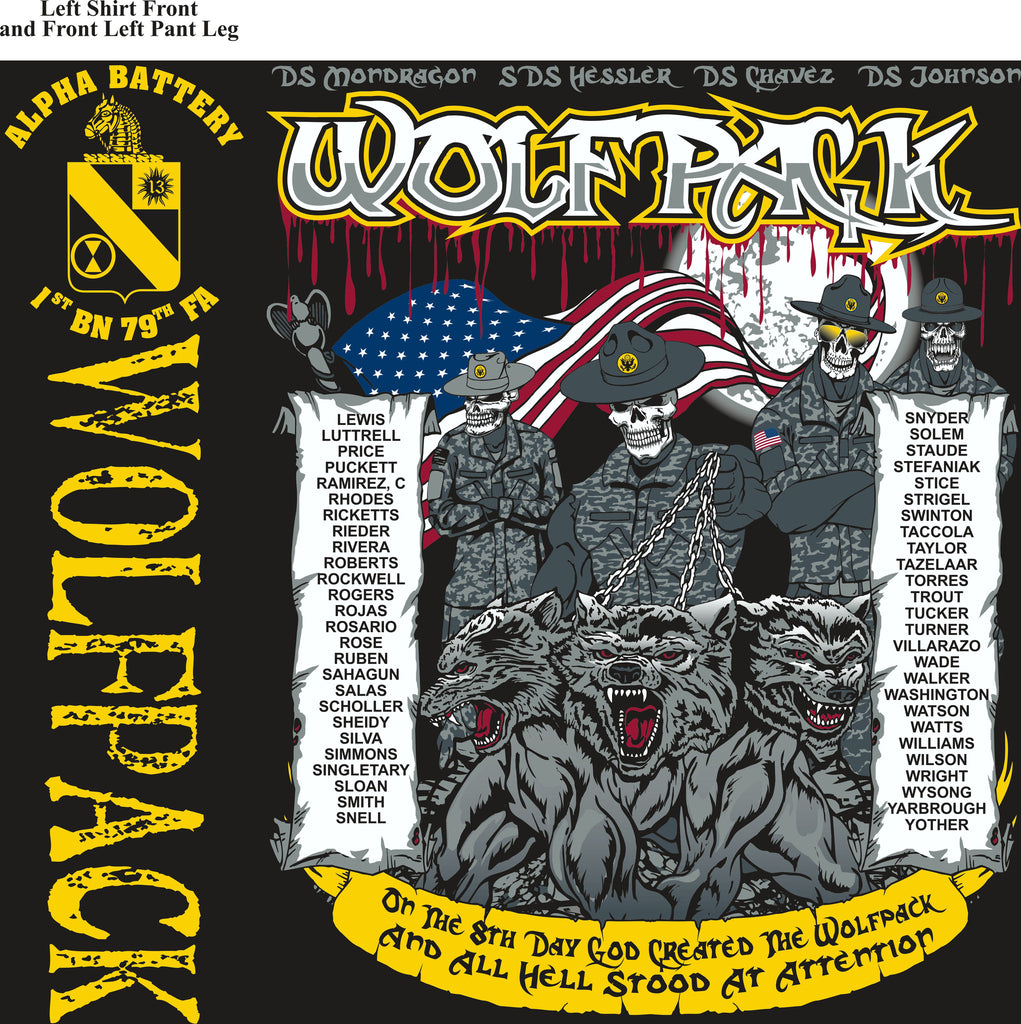 PLATOON SHIRTS (2nd generation print) ALPHA 1st 79th WOLFPACK SEPT 2016
