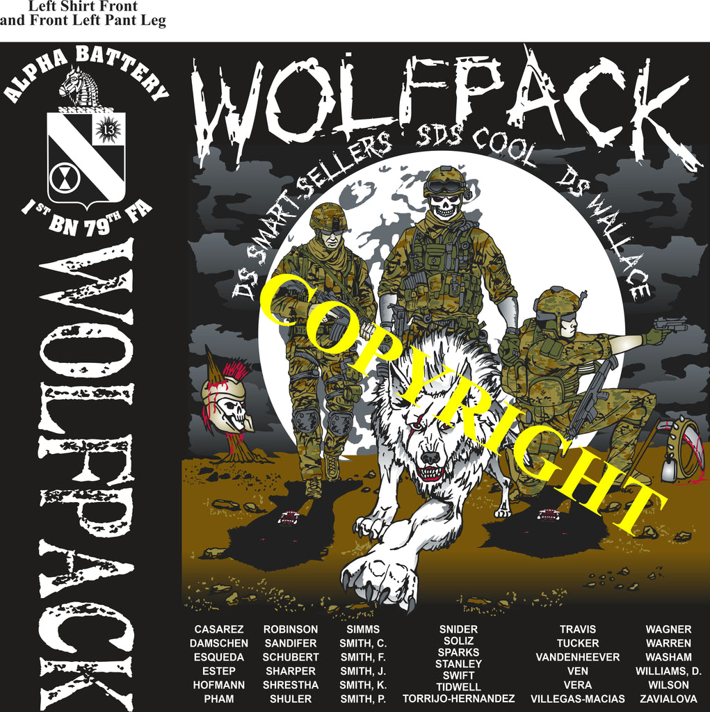 Platoon Shirts (2nd generation print) ALPHA 1st 79th WOLFPACK JAN 2020