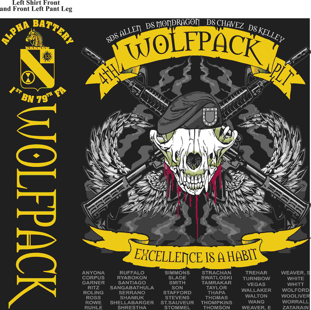 PLATOON SHIRTS (2nd generation print) ALPHA 1st 79th WOLFPACK MAR 2016