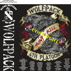 Platoon Shirts (2nd generation print) ALPHA 1st 79th WOLFPACK MAR 2019