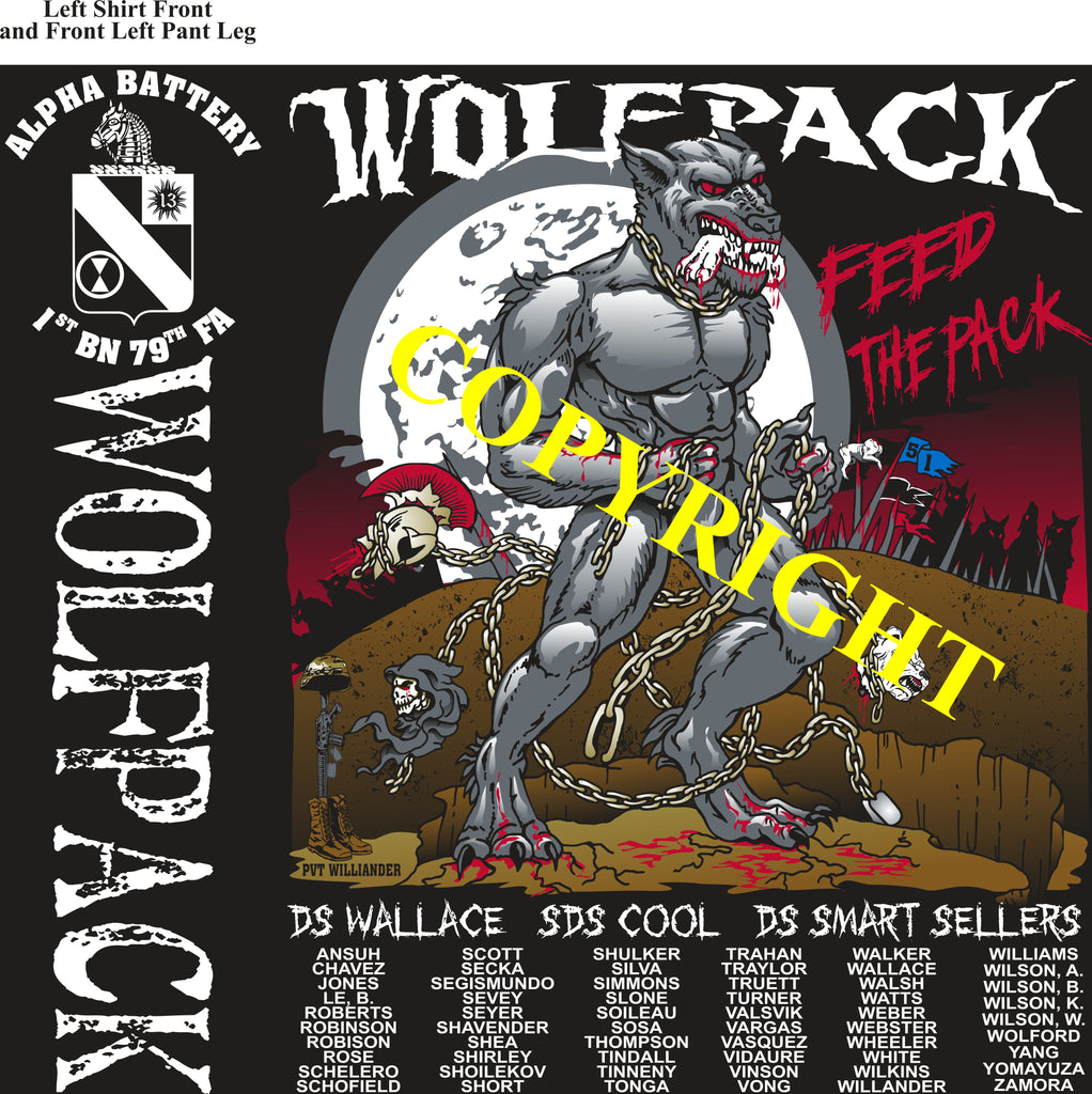 Platoon Shirts (2nd generation print) ALPHA 1st 79th WOLFPACK OCT 2019