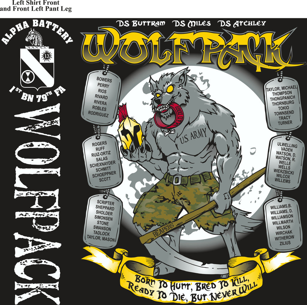 Platoon Shirts (2nd generation print) ALPHA 1st 79th WOLFPACK SEPT 2018