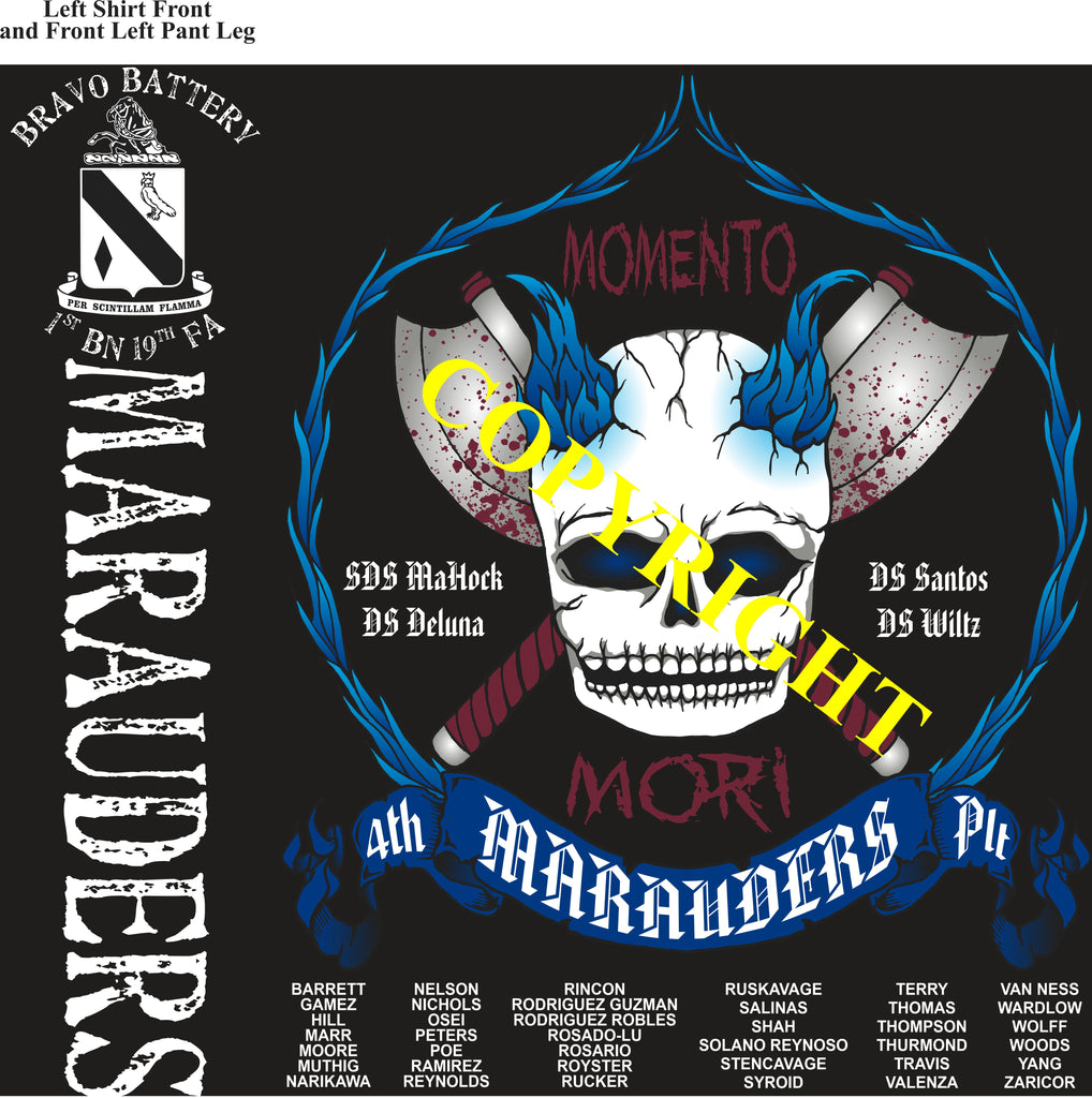 Platoon Shirts (2nd generation print) BRAVO 1st 19th MARAUDERS JUNE 2021