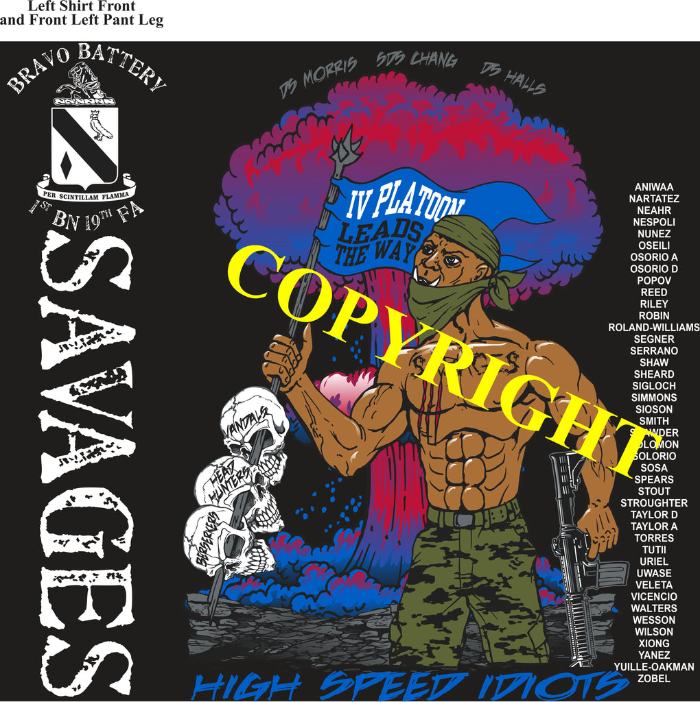 Platoon Shirts (2nd generation print) BRAVO 1st 19th SAVAGES JULY 2020