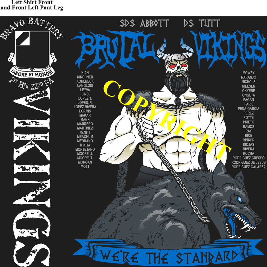 Platoon Shirts (2nd generation print) BRAVO 1st 22nd VIKINGS JULY 2021