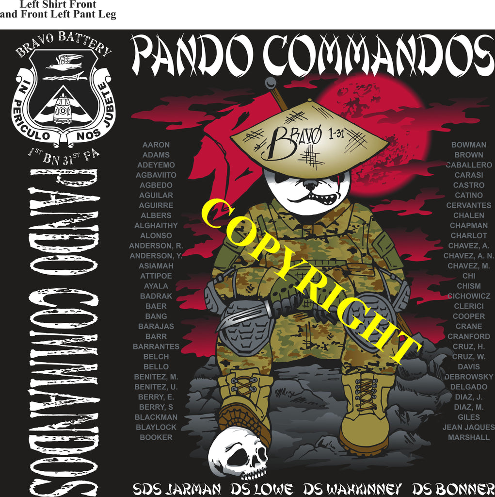 Platoon Items (2nd generation print) BRAVO 1st 31st PANDO COMMANDOS OCT 2022