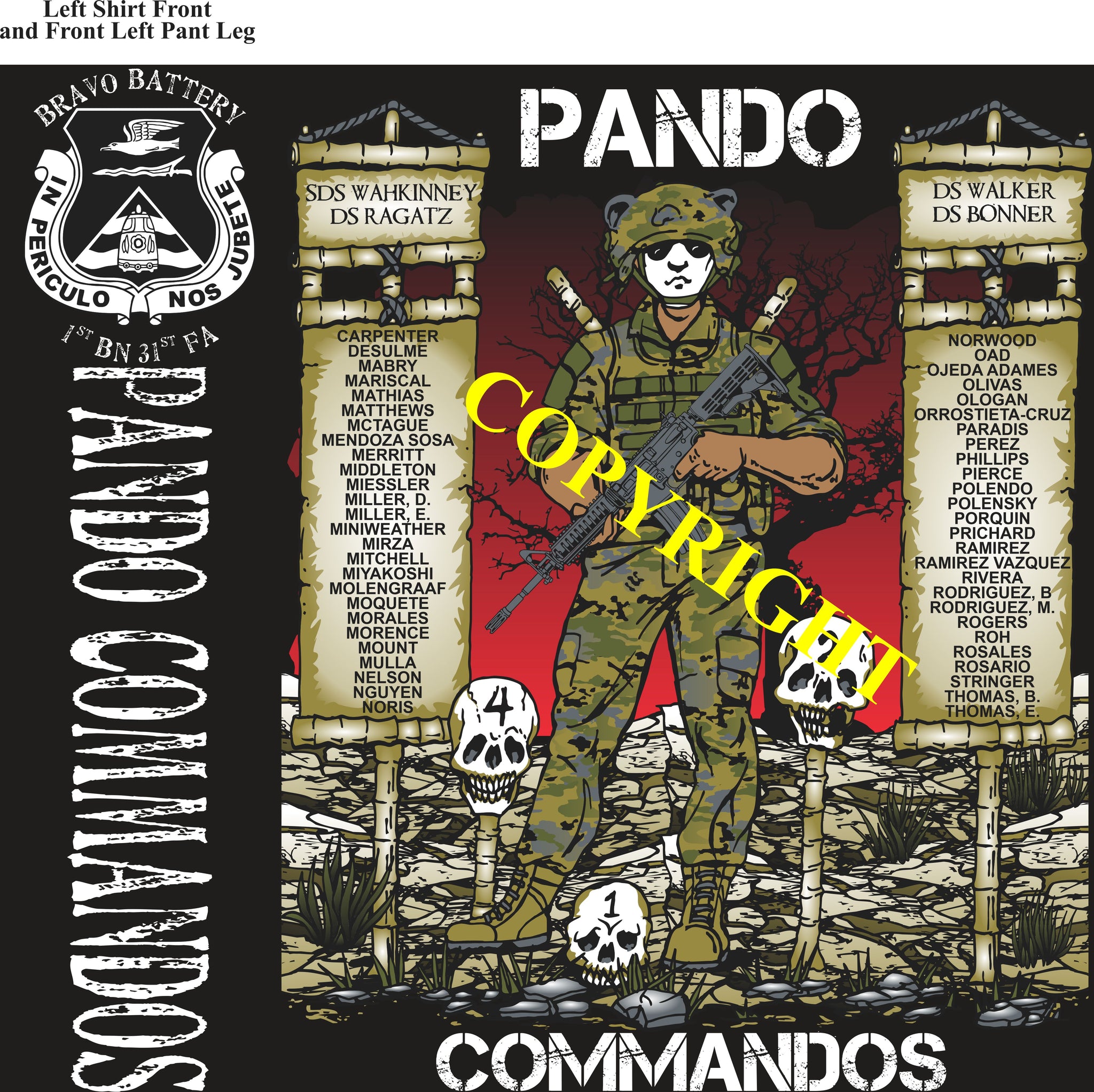 Platoon Items (2nd generation print) BRAVO 1st 31st PANDO COMMANDO 3rd ...