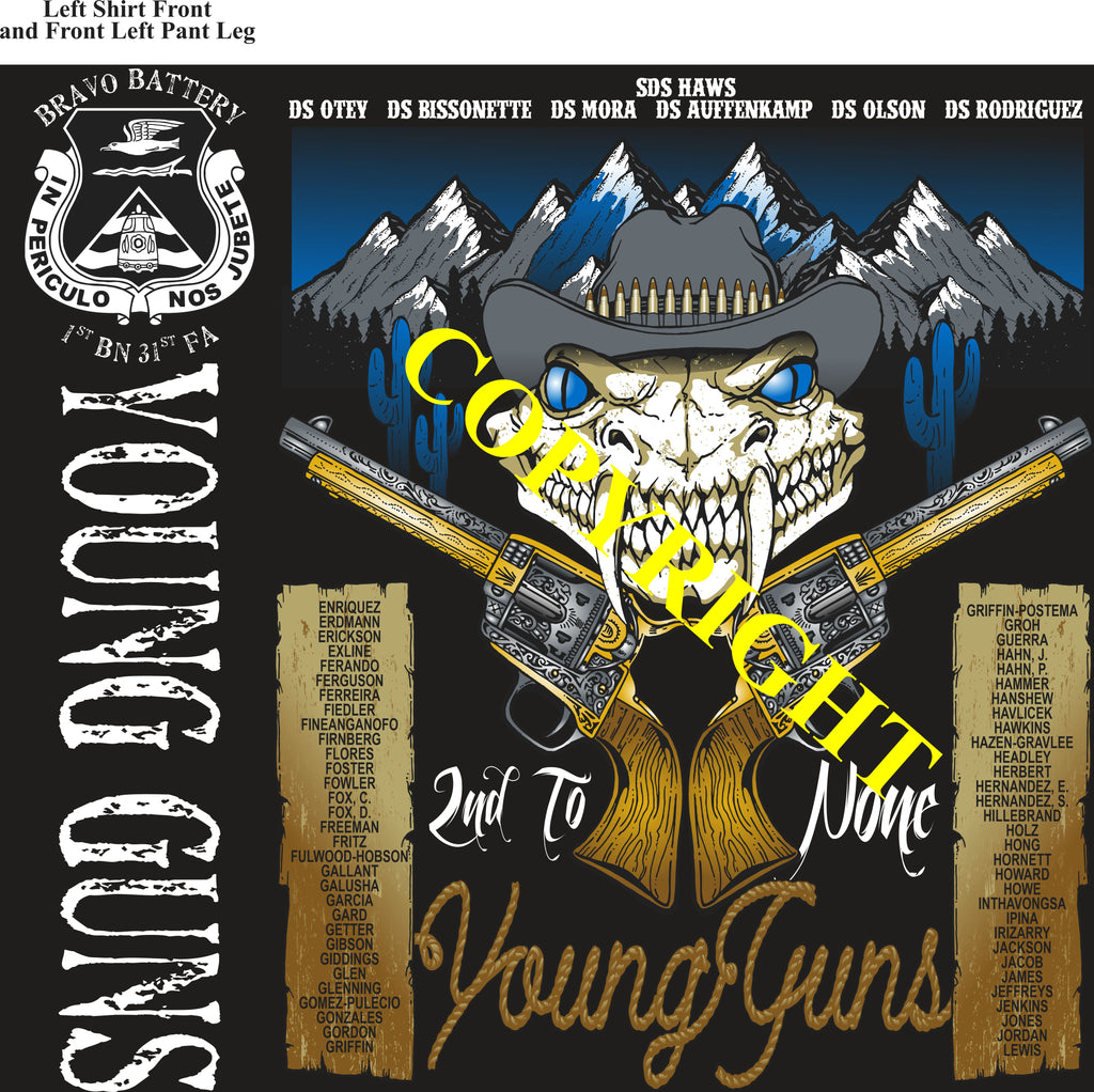 Platoon Shirts (2nd generation print) BRAVO 1st 31st YOUNG GUNS JULY 2021