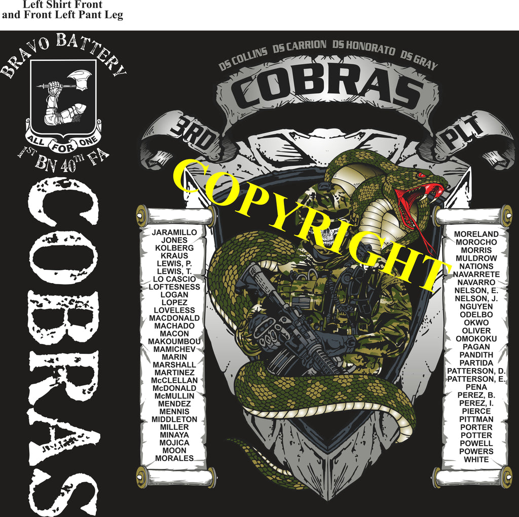 Platoon Shirts (2nd generation print) BRAVO 1st 40th COBRAS APR 2021