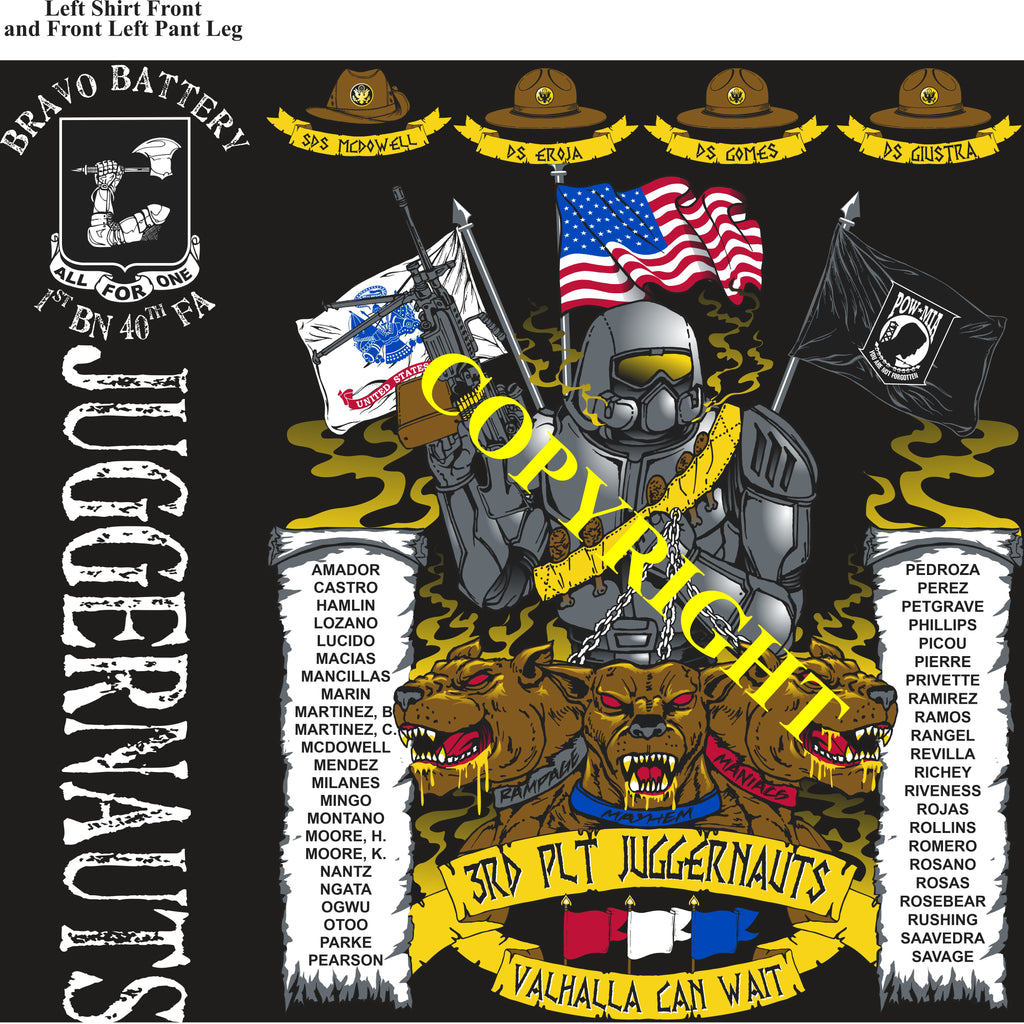 Platoon Items (2nd generation print) BRAVO 1st 40th JUGGERNAUTS 3rd Platoon FEB 2023