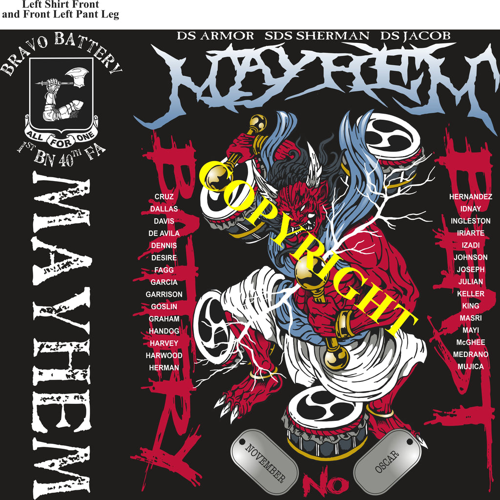 Platoon Items (2nd generation print) BRAVO 1st 40th MAYHEM MAY 2022