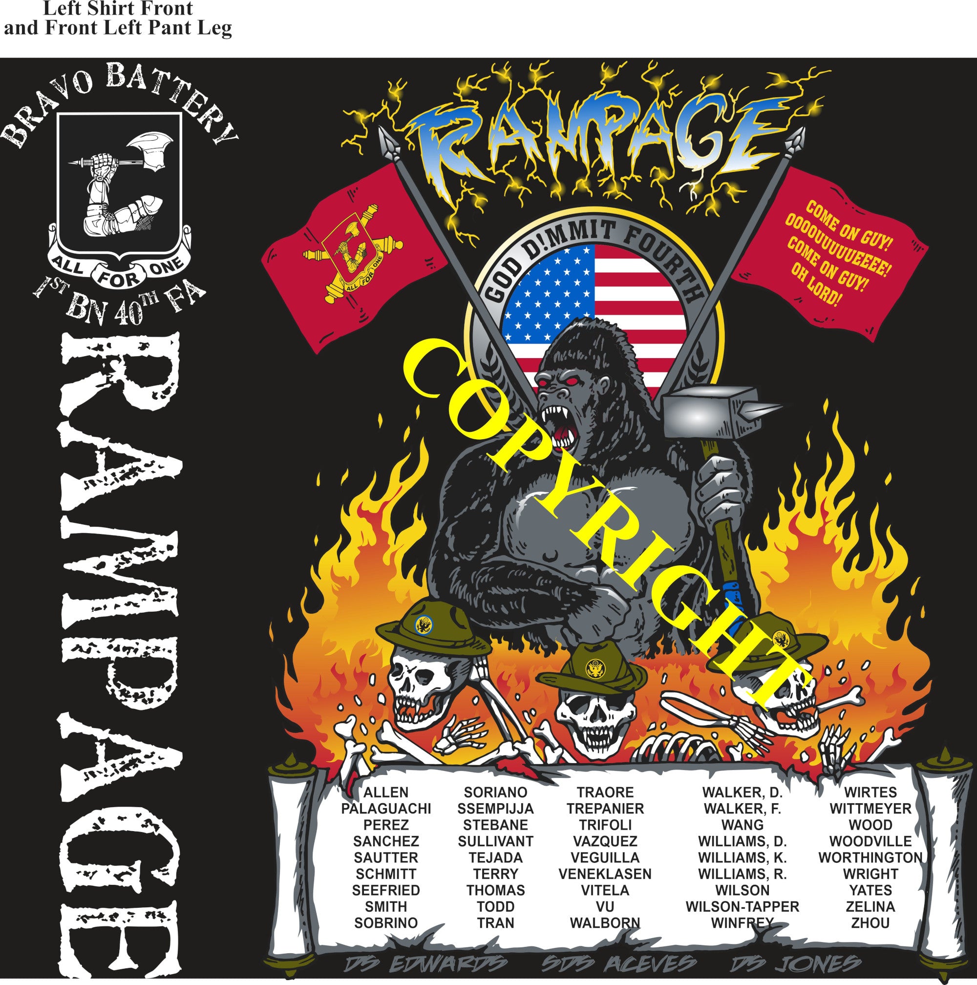 Platoon Items (2nd generation print) BRAVO 1st 40th RAMPAGE 4th Platoo ...