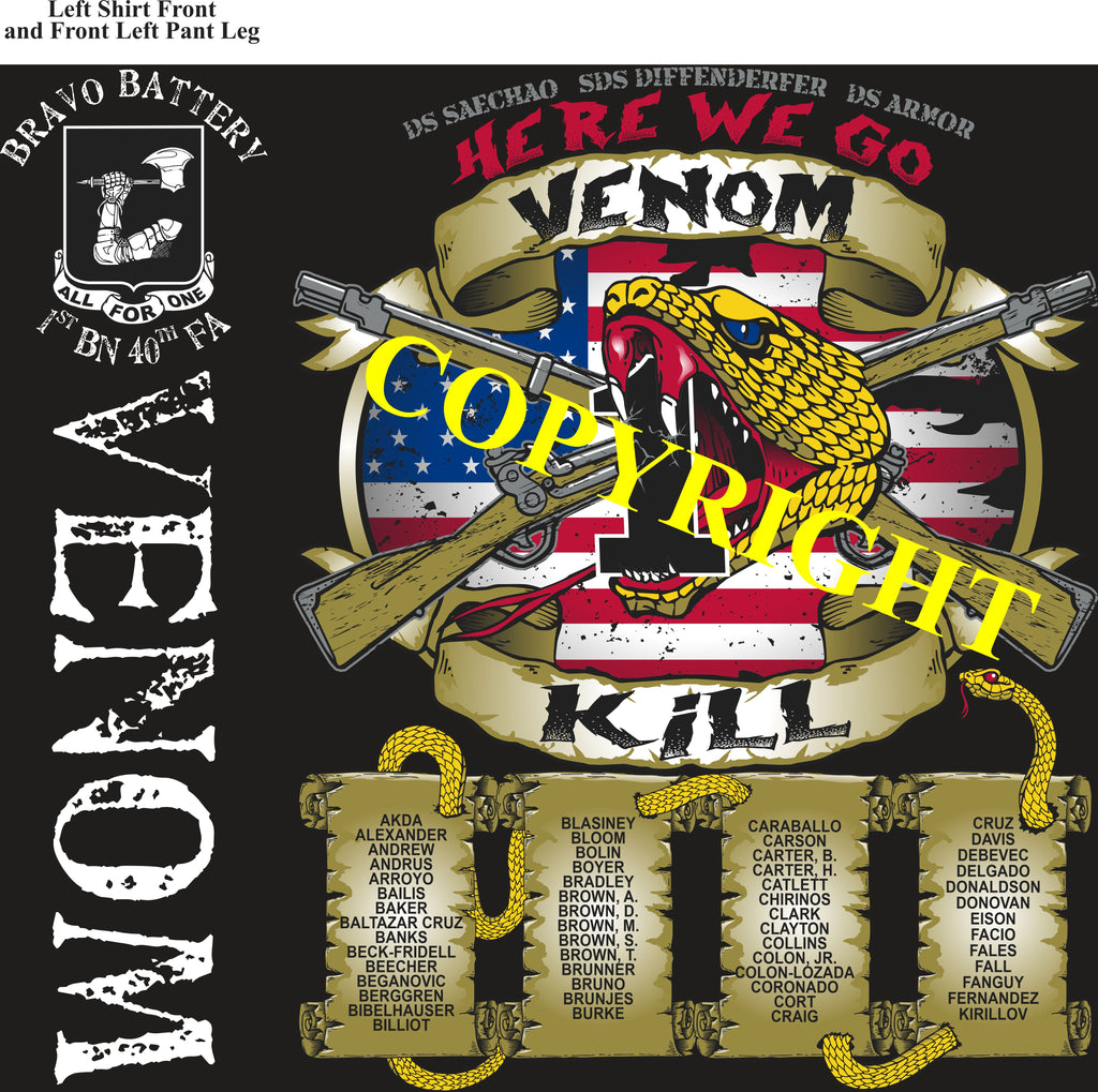 Platoon Shirts (2nd generation print) BRAVO 1st 40th VENOM APR 2021