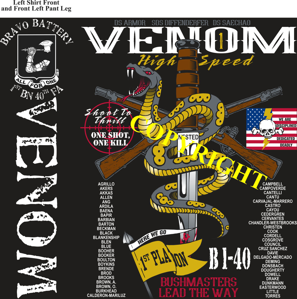 Platoon Shirts (2nd generation print) BRAVO 1st 40th VENOM AUG 2021