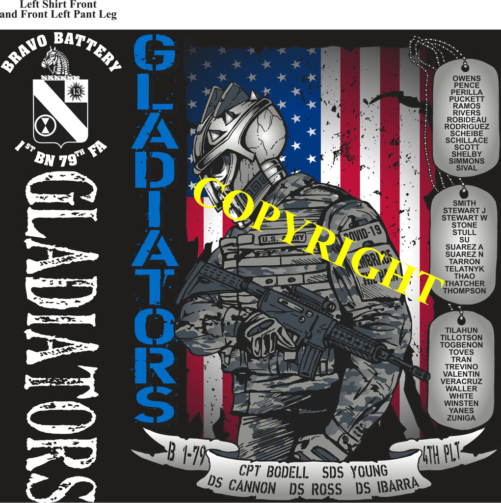 Platoon Shirts (2nd generation print) BRAVO 1st 79th GLADIATORS MAY 2020