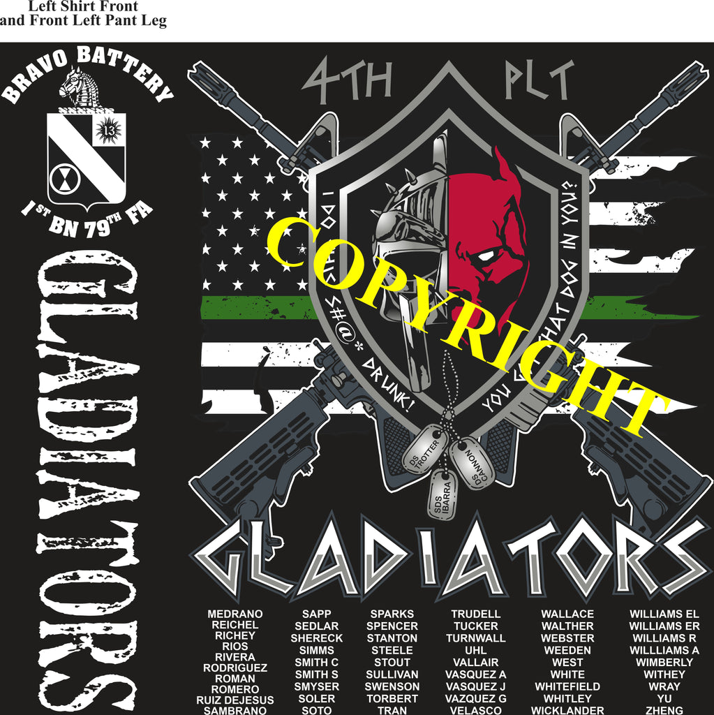 Platoon Shirts (2nd generation print) BRAVO 1st 79th GLADIATORS SEPT 2020