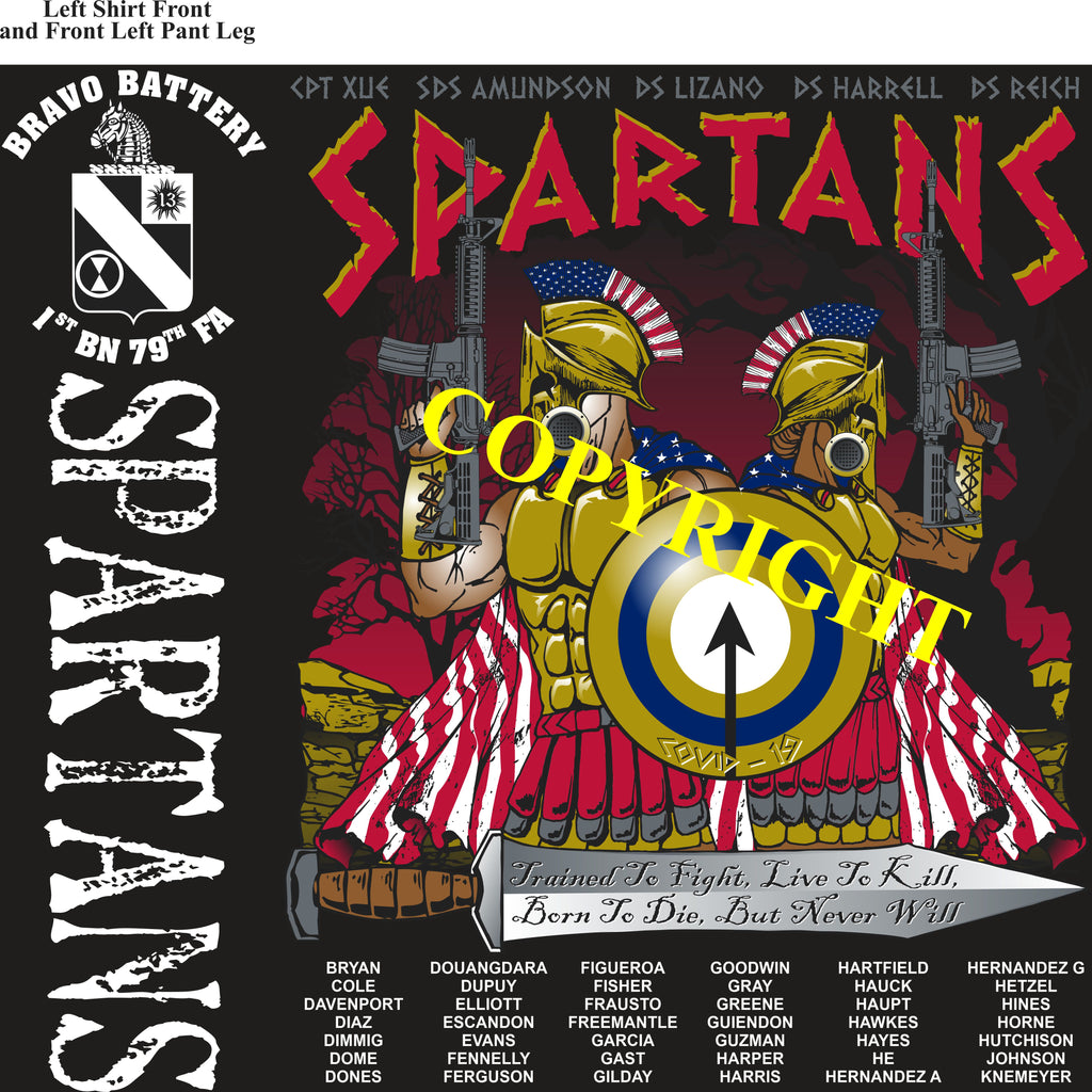 Platoon Shirts (2nd generation print) BRAVO 1st 79th SPARTANS MAY 2020