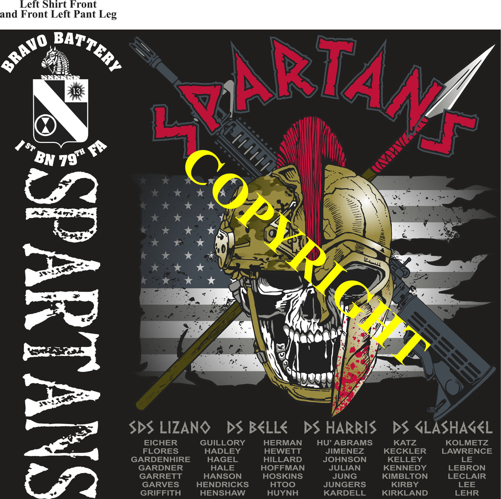 Platoon Shirts (2nd generation print) BRAVO 1st 79th SPARTANS MAY 2021