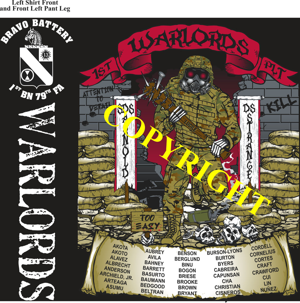 Platoon Items (2nd generation print) BRAVO 1st 79th WARLORDS JULY 2022