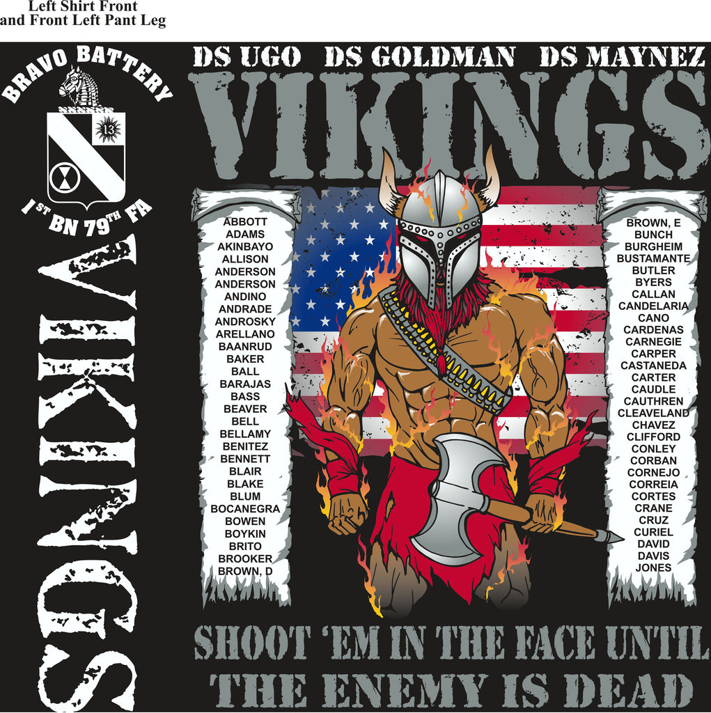 PLATOON SHIRTS (2nd generation print) BRAVO 1st 79th VIKINGS NOV 2016