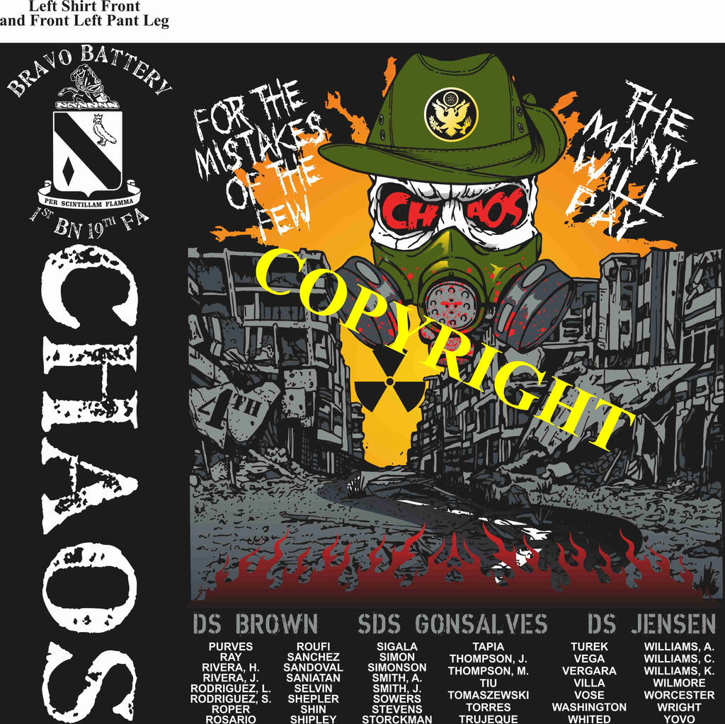 Platoon Shirts (2nd generation print) BRAVO 1st 19th CHAOS JULY 2019