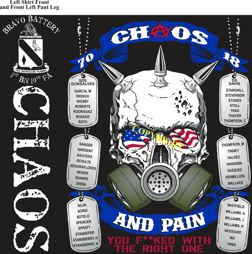 Platoon Shirts (2nd generation print) BRAVO 1st 19th CHAOS NOV 2018