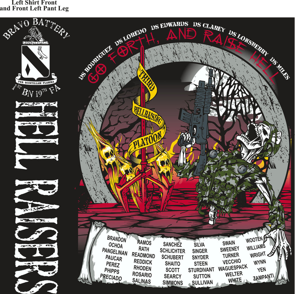 PLATOON SHIRTS (2nd generation print) BRAVO 1st 19th HELLRAISERS FEB 2017