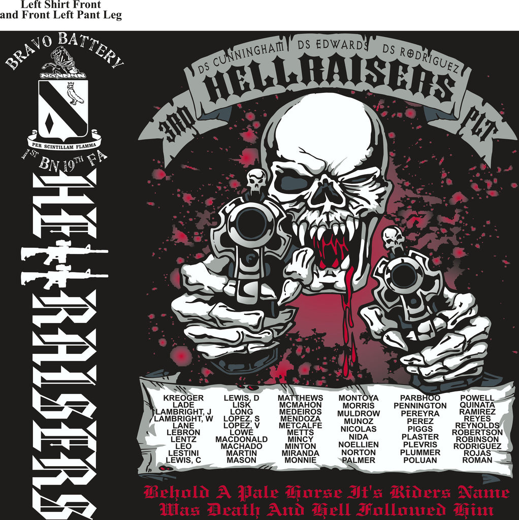 PLATOON SHIRTS (2nd generation print) BRAVO 1st 19th HELLRAISERS NOV 2016