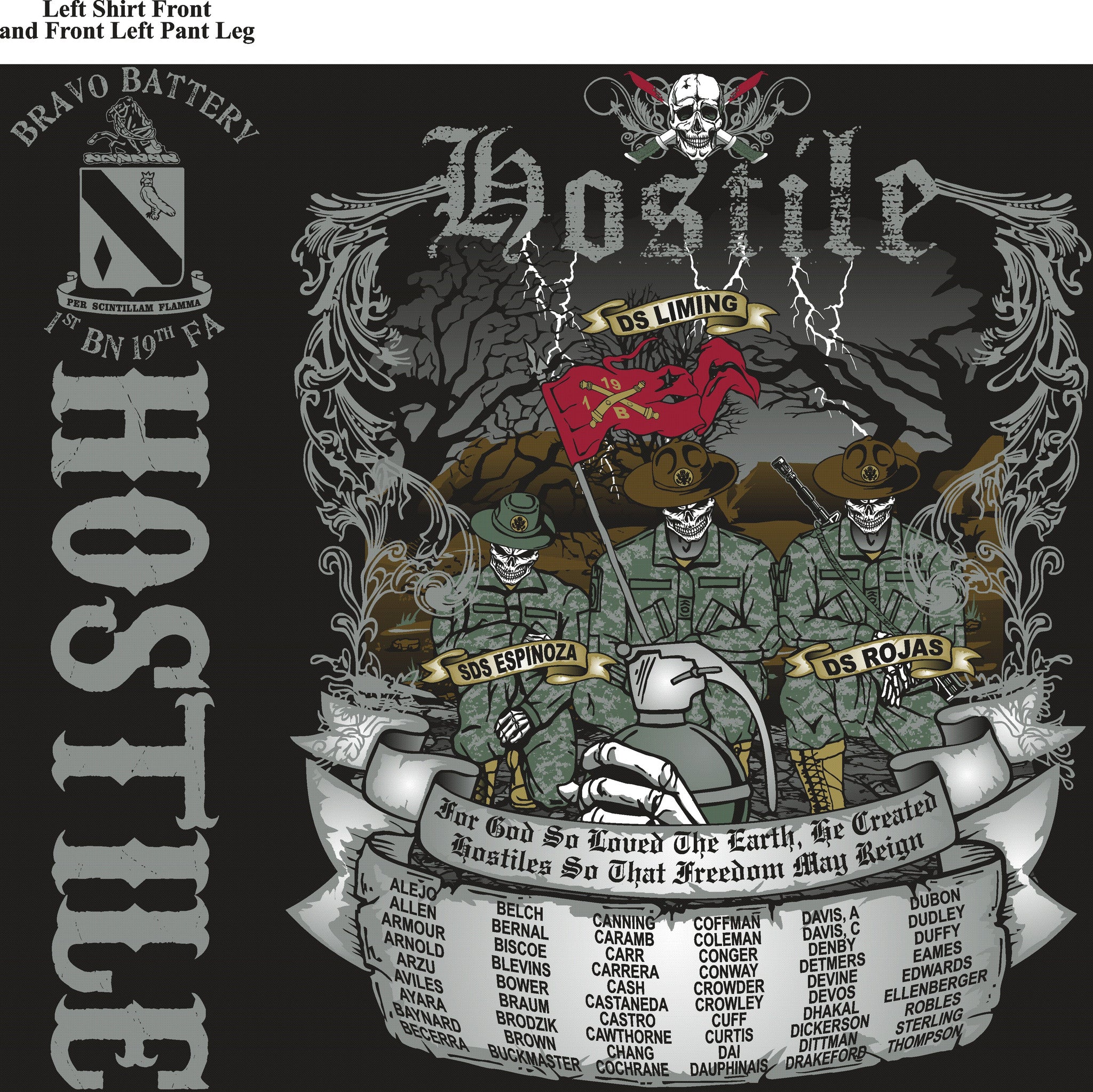 Platoon Shirts BRAVO 1st 19th HOSTILE OCT 2015