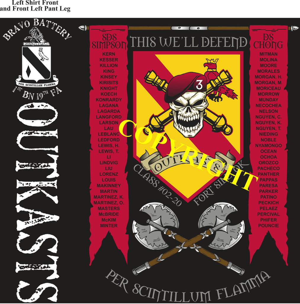 Platoon Shirts (2nd generation print) BRAVO 1st 19th OUTKASTS DEC 2019