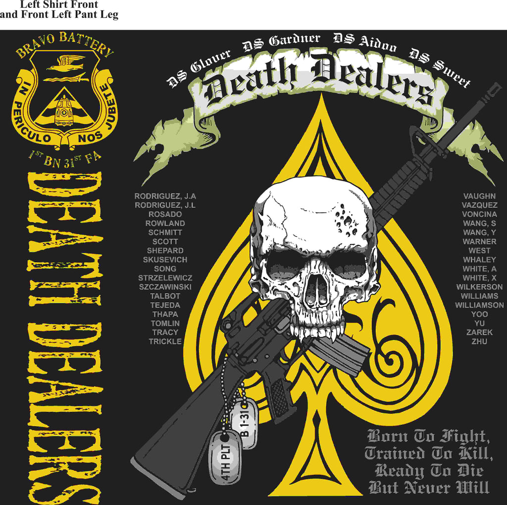 PLATOON SHIRTS (2nd generation print) BRAVO 1st 31st DEATH DEALERS JUNE 2016