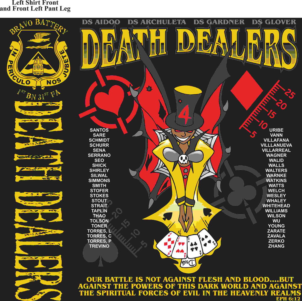 PLATOON SHIRTS (2nd generation print) BRAVO 1st 31st DEATH DEALERS MAR 2016