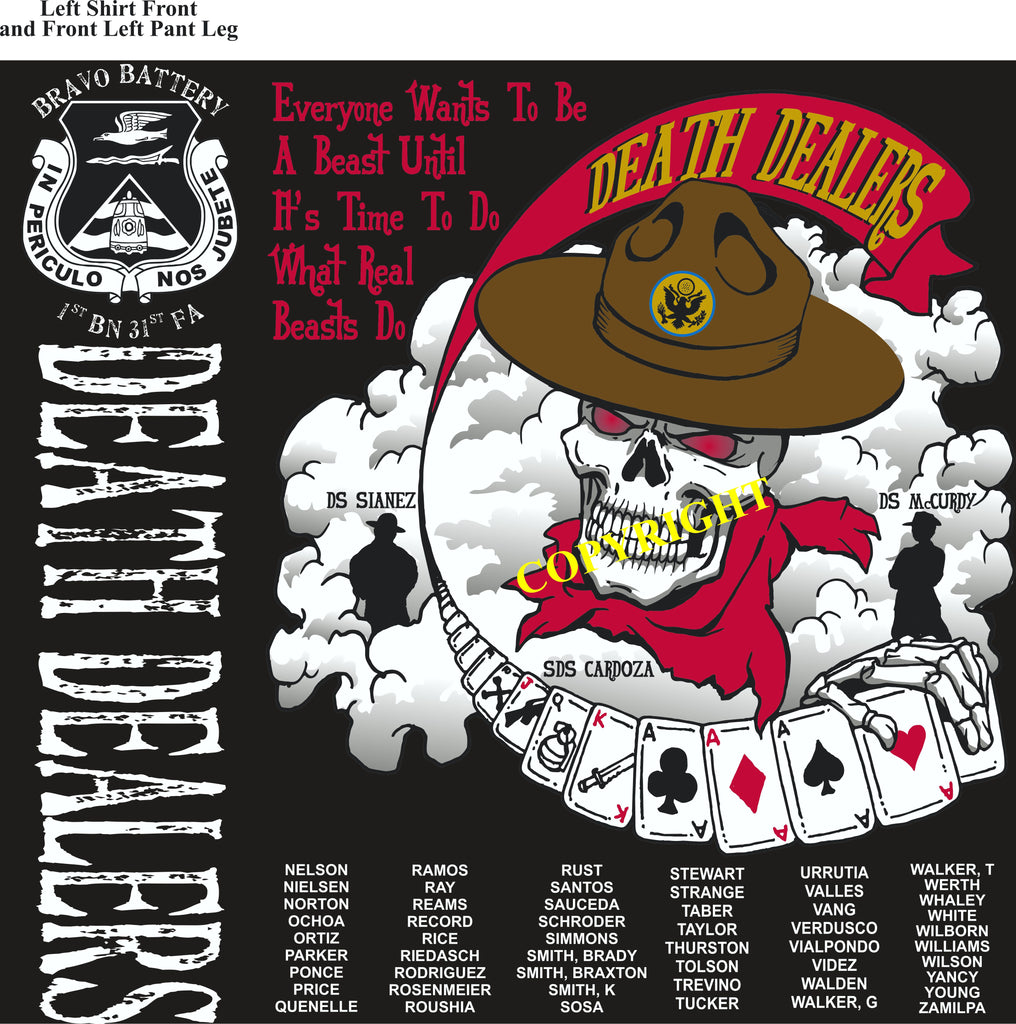 Platoon Shirts (2nd generation print) BRAVO 1st 31st DEATH DEALERS OCT 2018