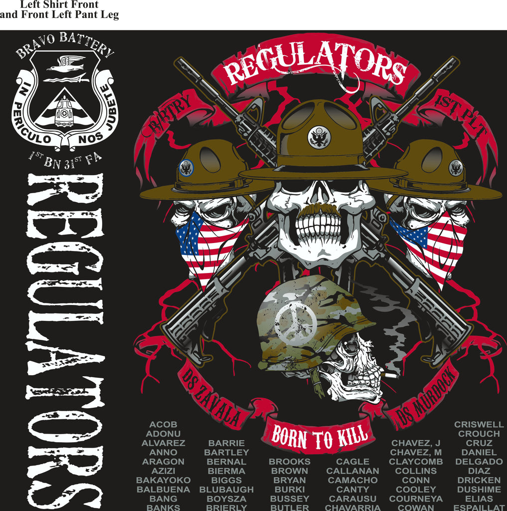 PLATOON SHIRTS (2nd generation print) BRAVO 1st 31st REGULATORS JULY 2017