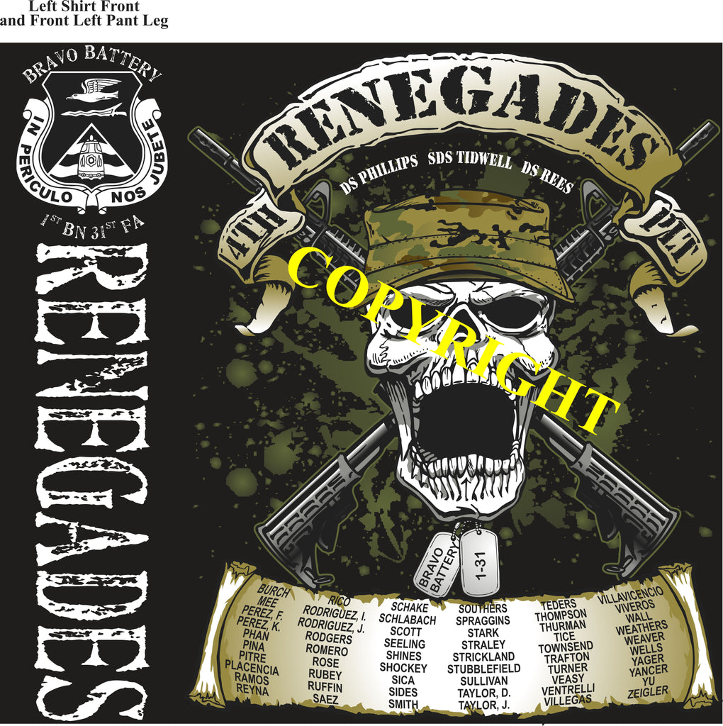 Platoon Shirts (2nd generation print) BRAVO 1st 31st RENEGADES FEB 2020