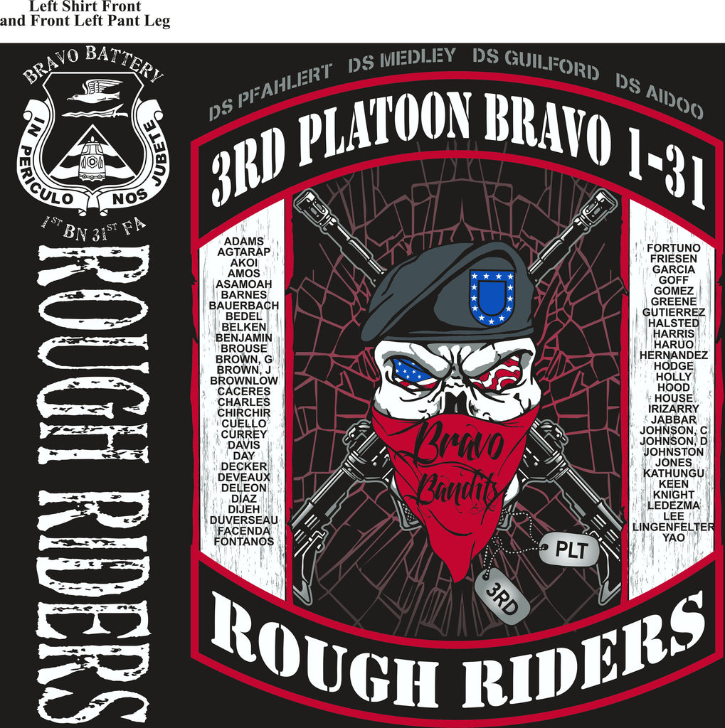 PLATOON SHIRTS (2nd generation print) BRAVO 1st 31st ROUGH RIDERS APR 2017