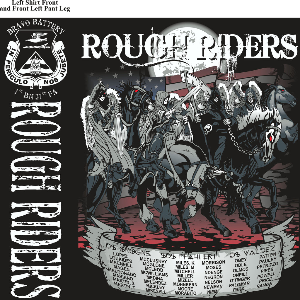 Platoon Shirts (2nd generation print) BRAVO 1st 31st ROUGH RIDERS AUG 2018