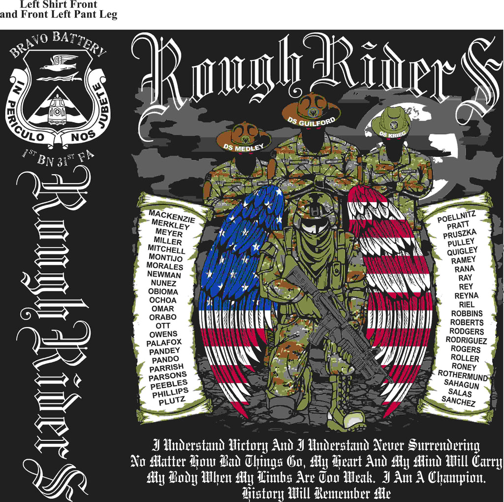 PLATOON SHIRTS (2nd generation print) BRAVO 1st 31st ROUGH RIDERS MAR 2016